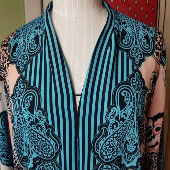 Dana Buchman Blouse L/S Paisley L - Picture 2 of 9